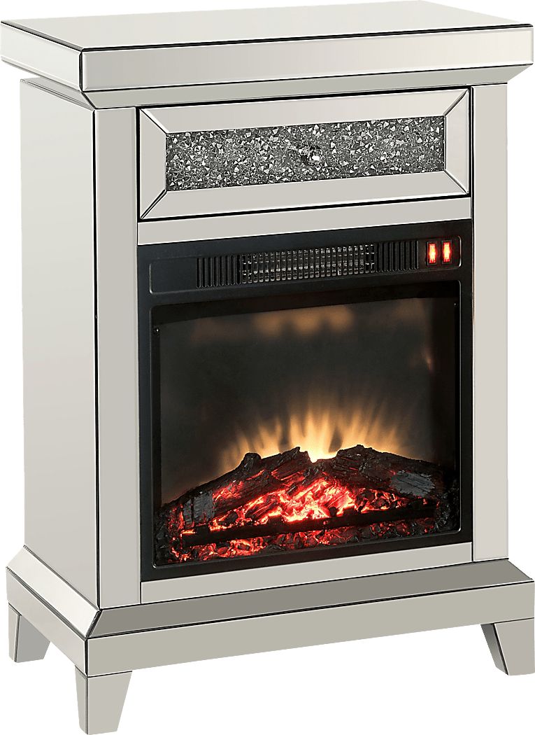 Axbridge Silver 24 Console, With Electric Fireplace