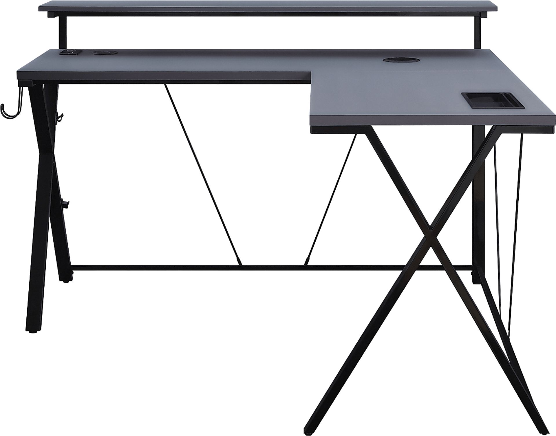 Axyon Gray L- Shaped Gaming Desk - Image 2