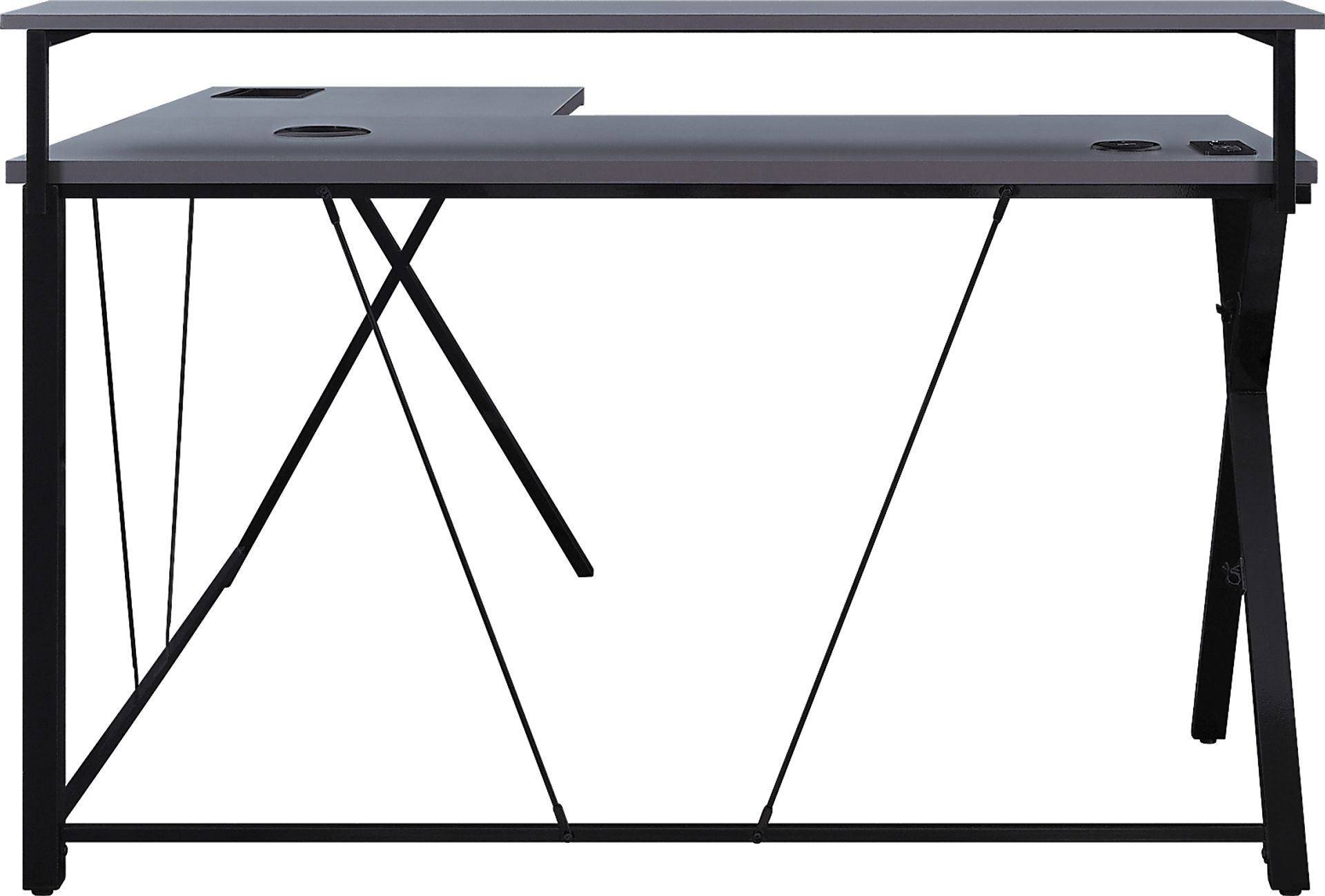 Axyon Gray L- Shaped Gaming Desk - Image 4
