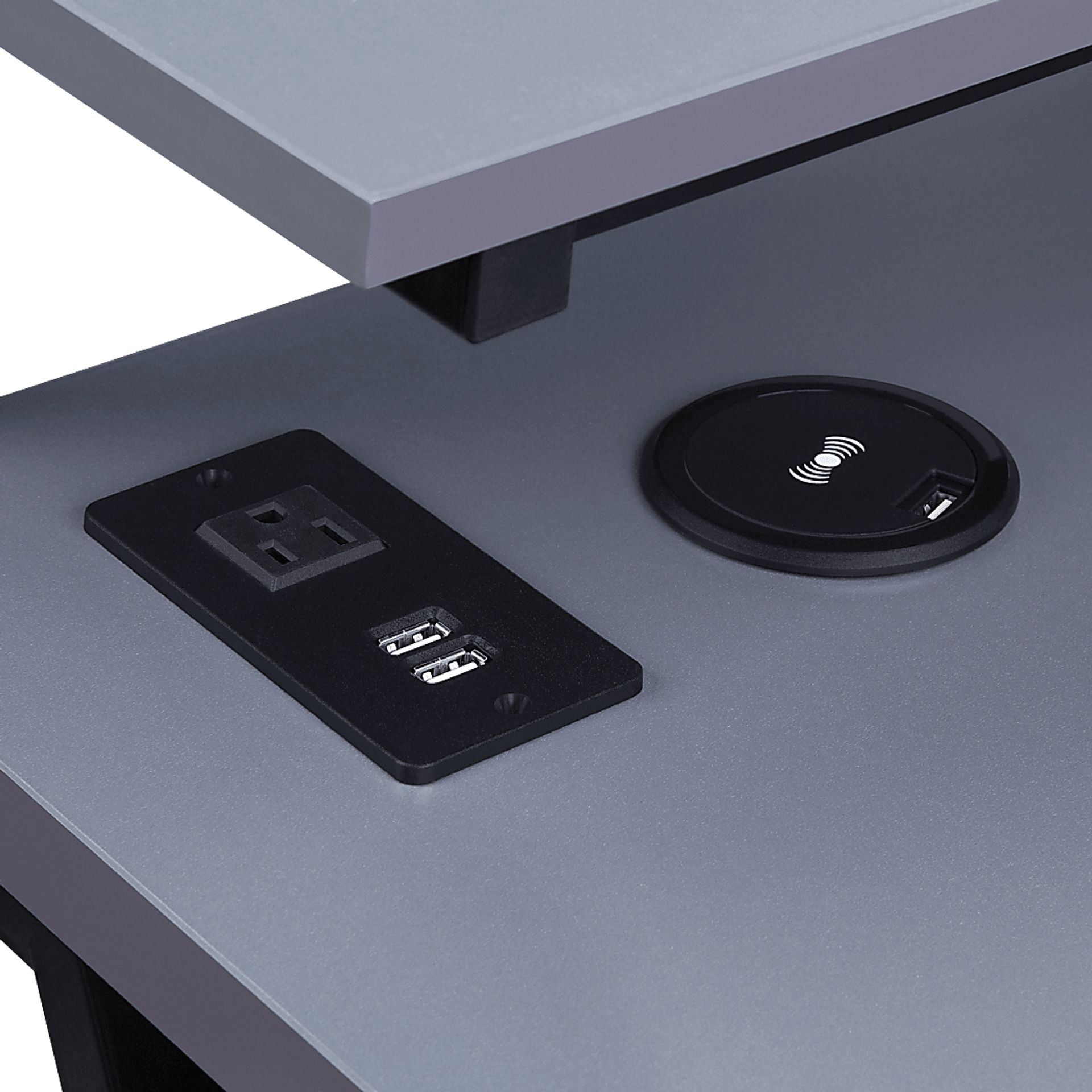 Axyon Gray L- Shaped Gaming Desk - Image 7