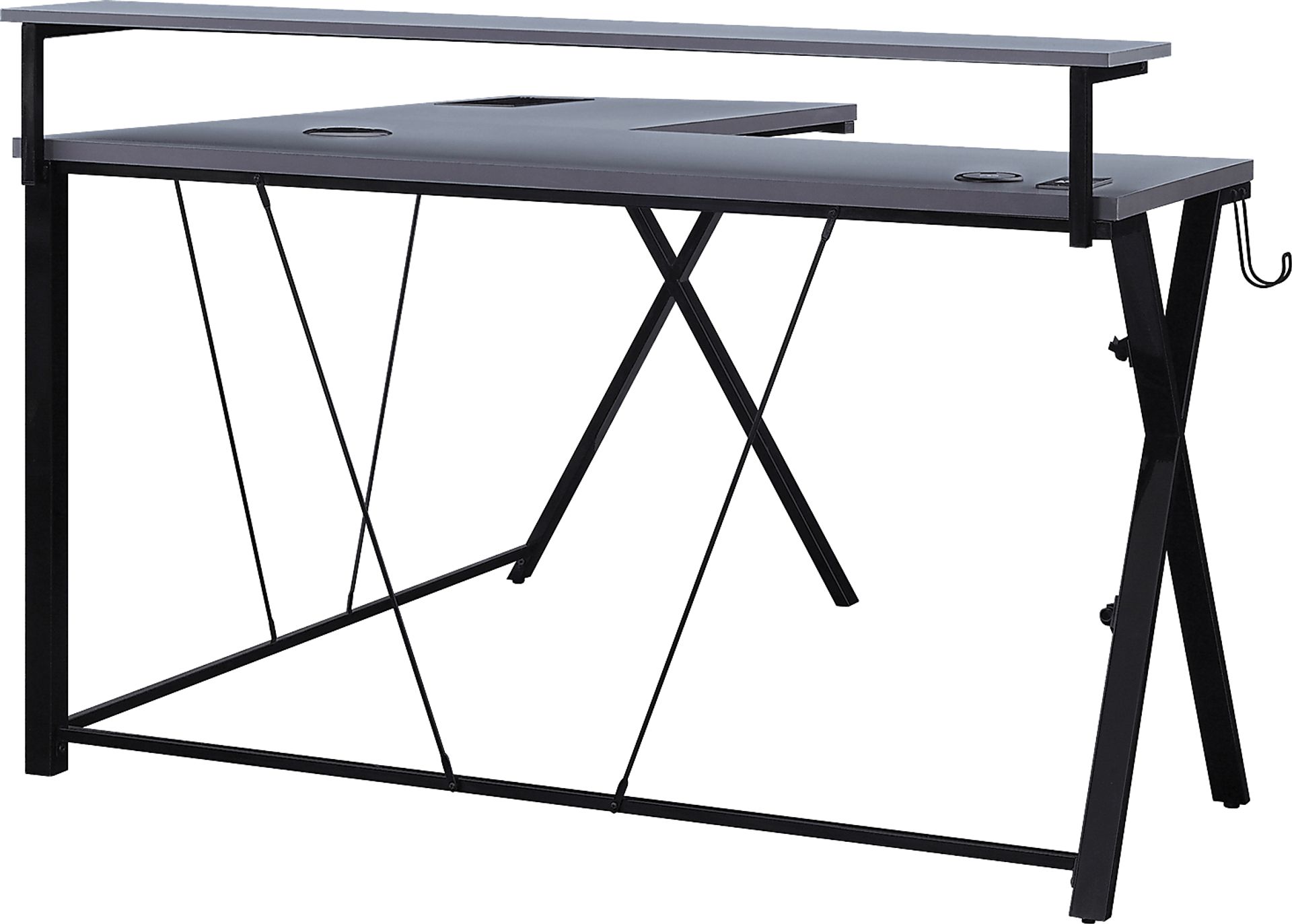 Axyon Gray L- Shaped Gaming Desk - Image 1