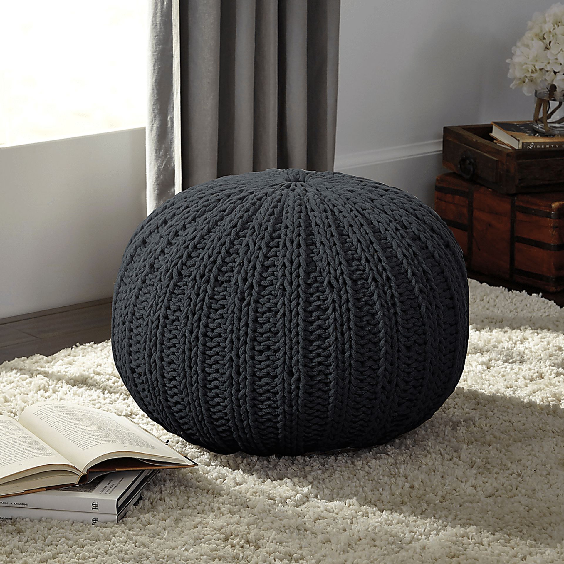 Ayidu Black Pouf - Image 2
