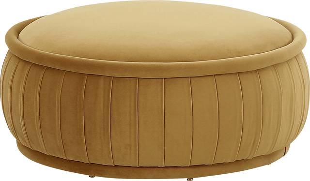Ayla Ann Orange Accent Ottoman - Thumbnail - Image 1