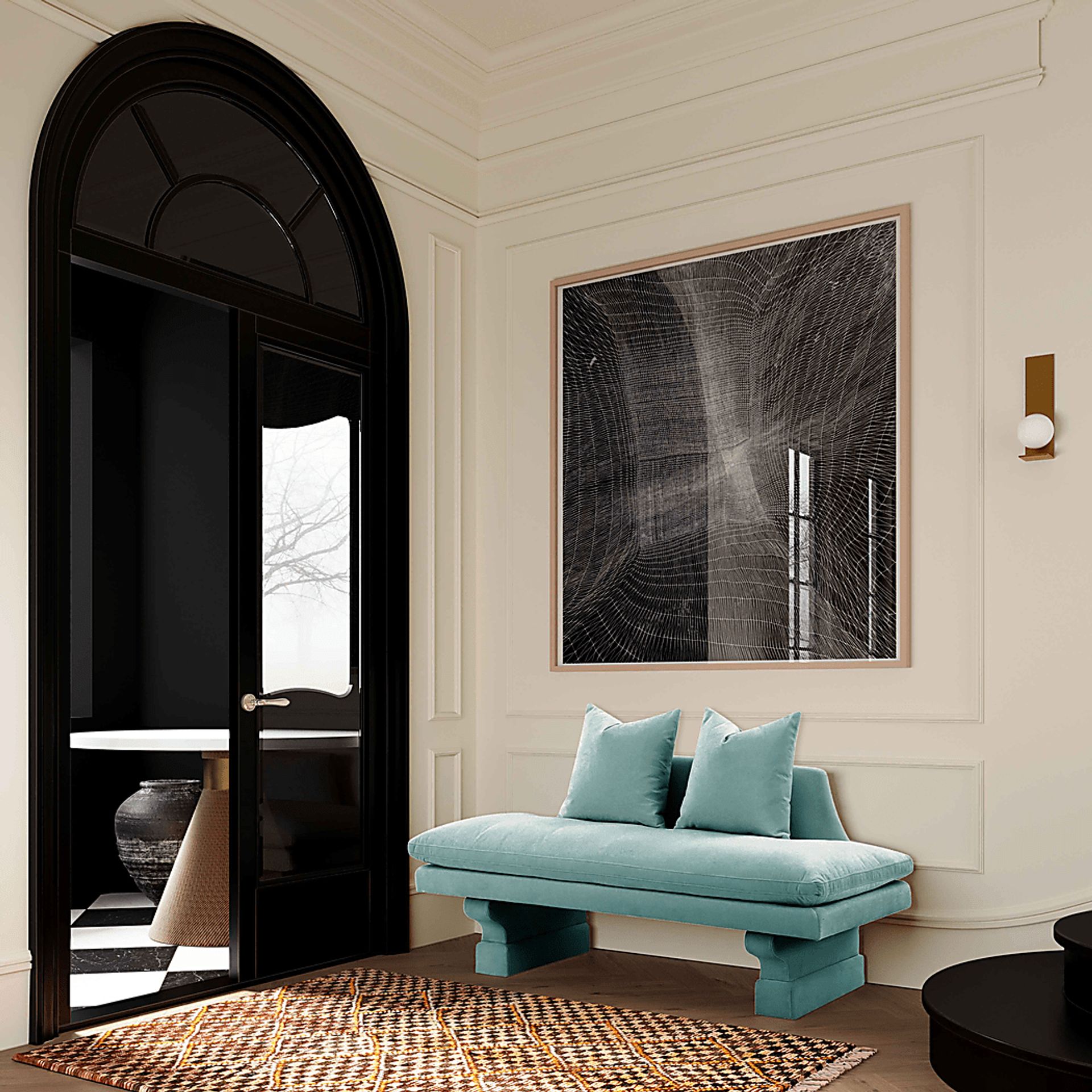 Aylee Blue Settee - Image 5