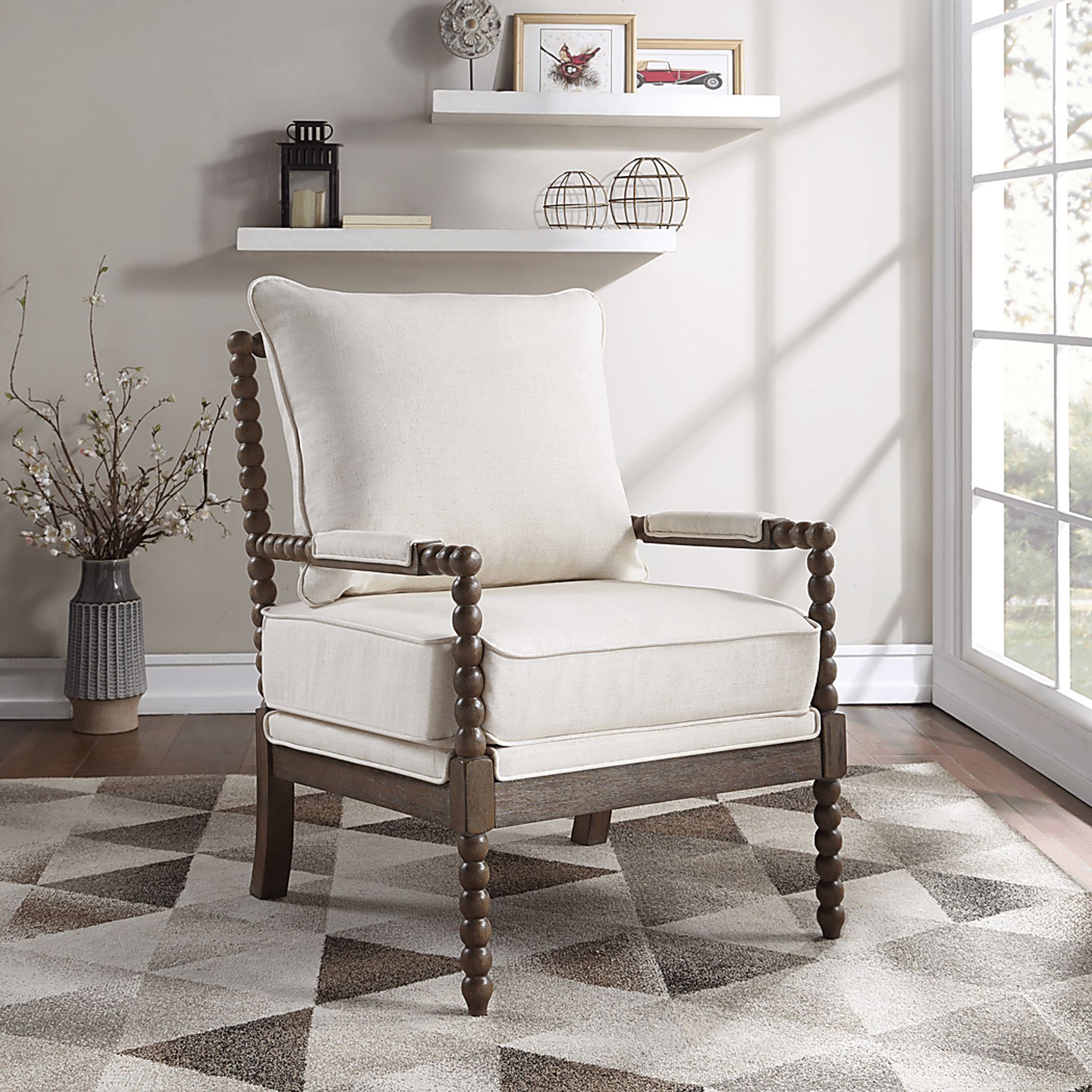 Ayleen Cream Accent Chair - Image 2