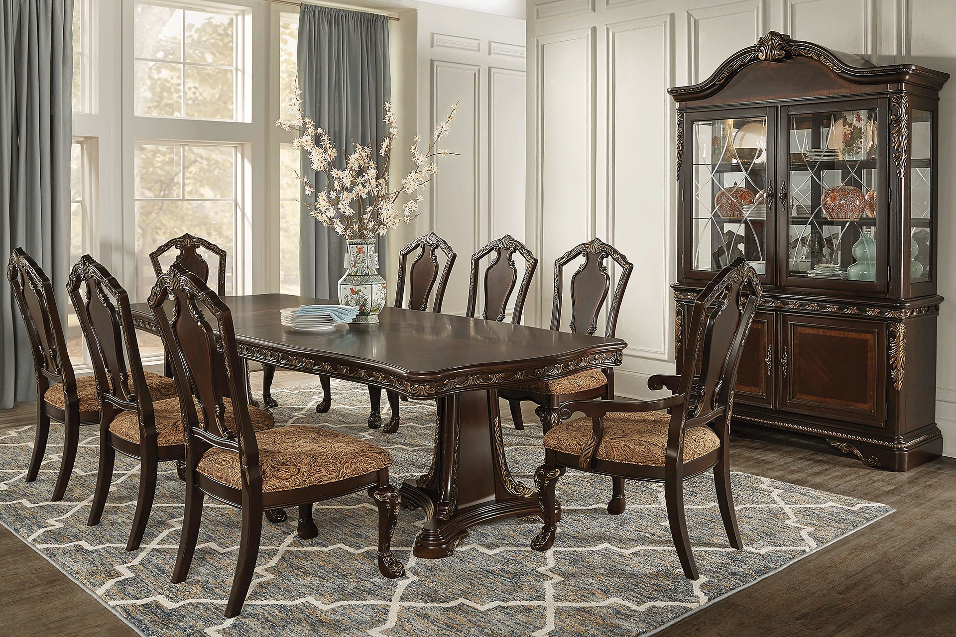 Aylesbury Brown Cherry 7 Pc Rectangle Dining Room - Image 1