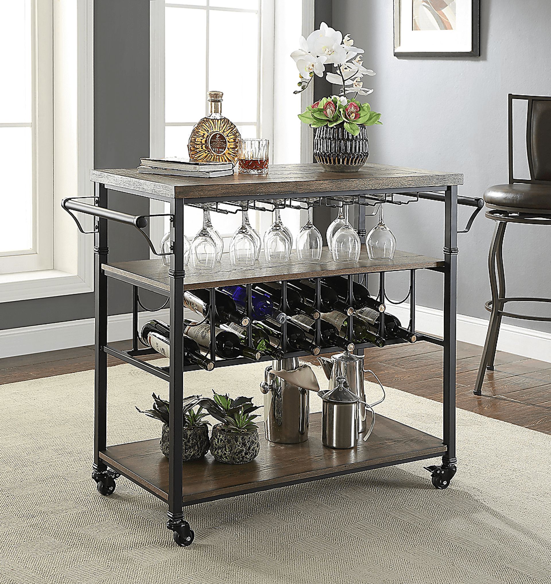 Aylesford Brown Bar Cart - Image 2
