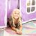 Kids Ayleth Gray Twin Low Loft Bed with Slide and Pink Tent