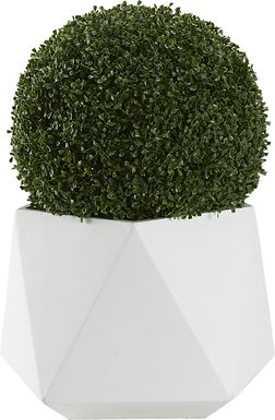Aylin Green 28 in. Artificial Boxwood Ball in Large White Planter