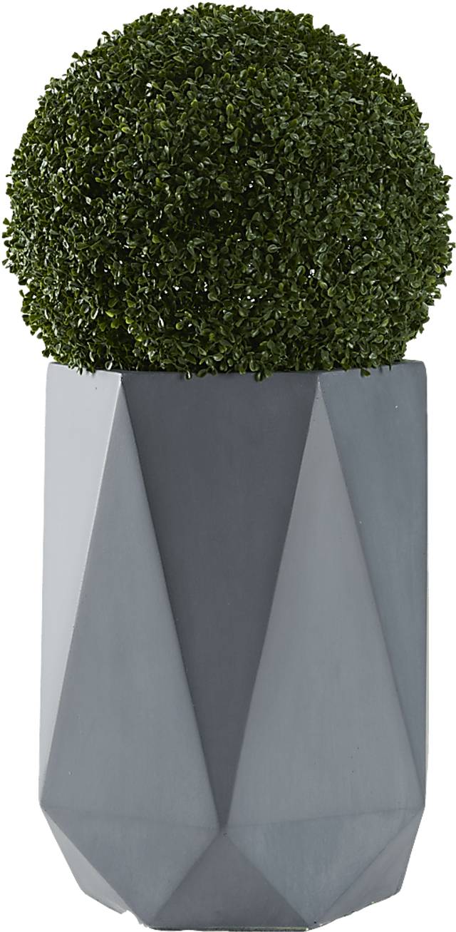Aylin Green 38 in. Artificial Boxwood Ball in Gray Planter - Thumbnail - Image 1