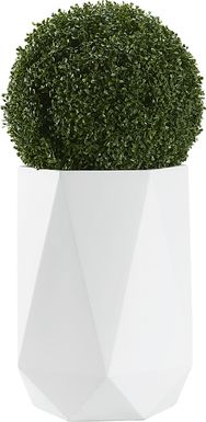 Aylin Green 38 in. Artificial Boxwood Ball in White Planter