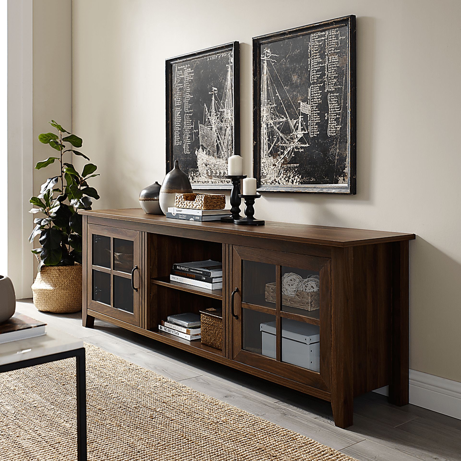 Ayllon Walnut 70 in. Console - Image 4