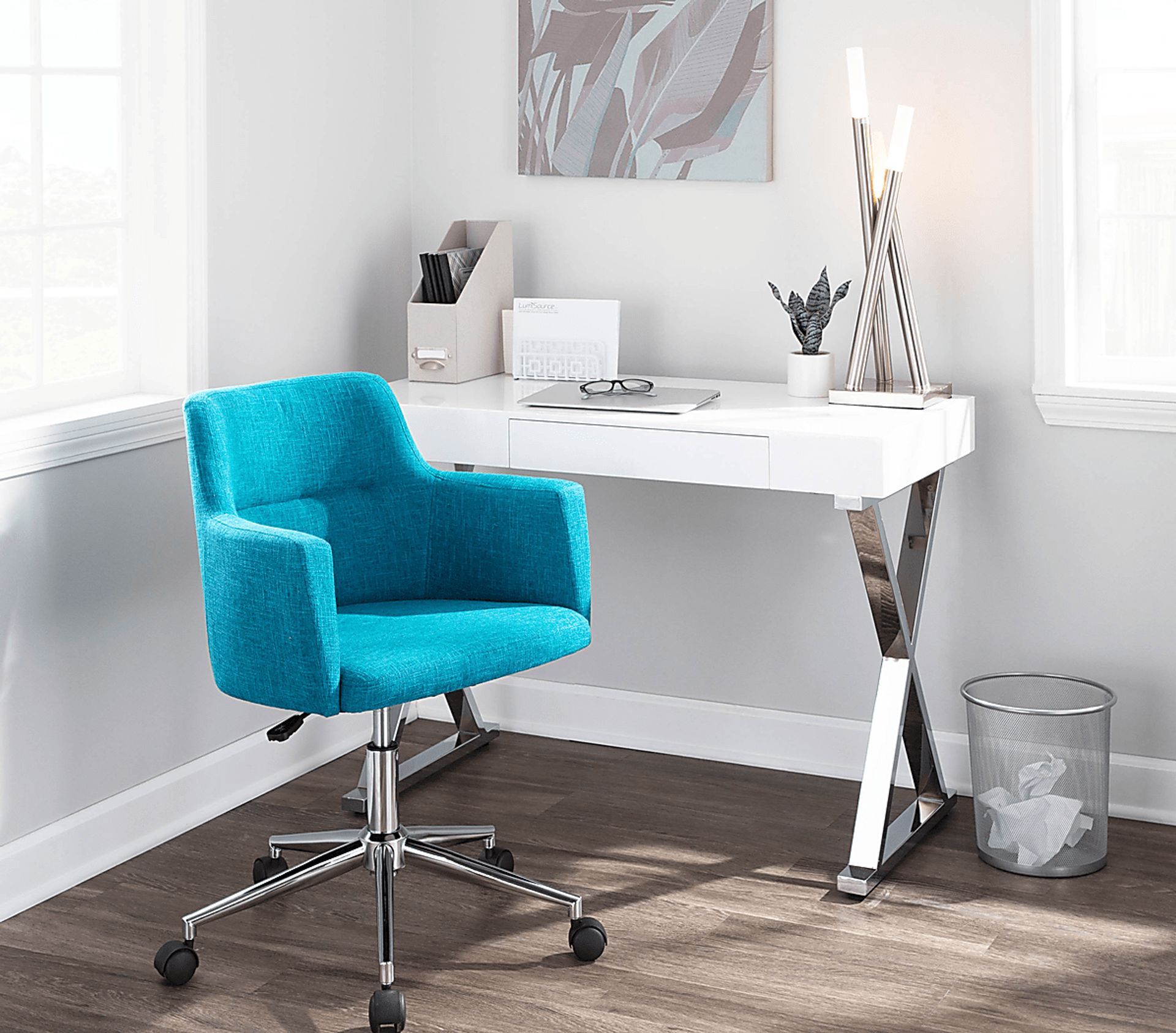 Aymard Blue Office Chair - Image 9