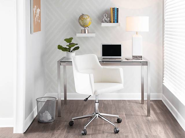 Aymard White Office Chair - Thumbnail - Image 8