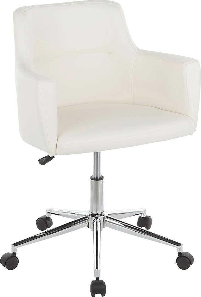 Aymard White Office Chair - Thumbnail - Image 1
