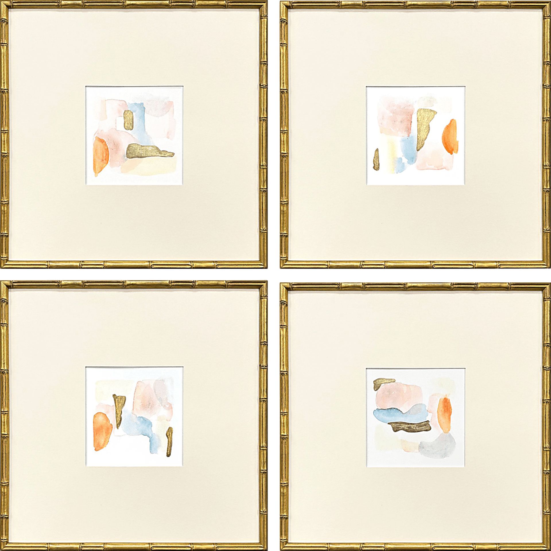 Aymee Orange Artwork, Set of 4 - Image 1