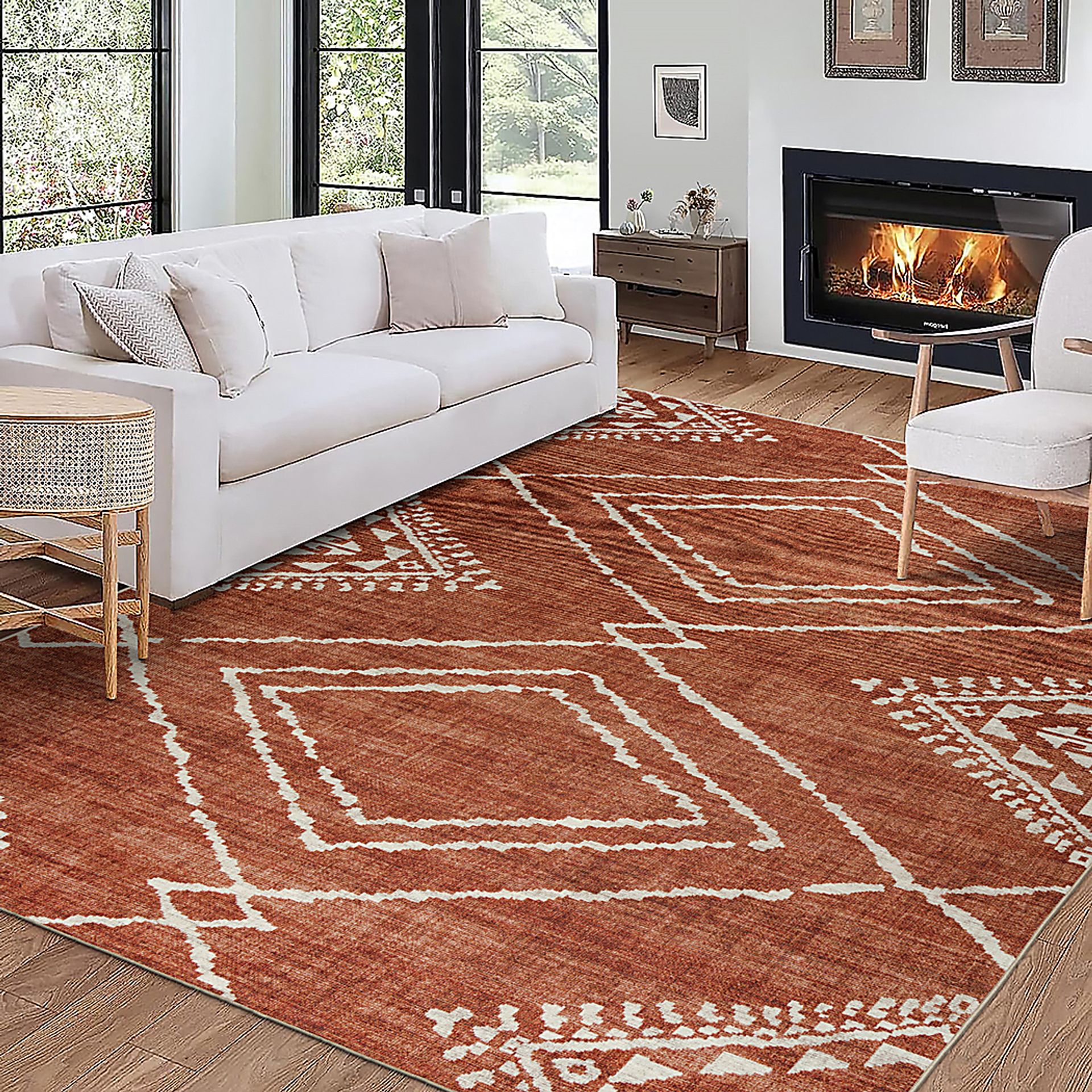 Azali Orange 6' x 8' Indoor/Outdoor Rug - Image 4