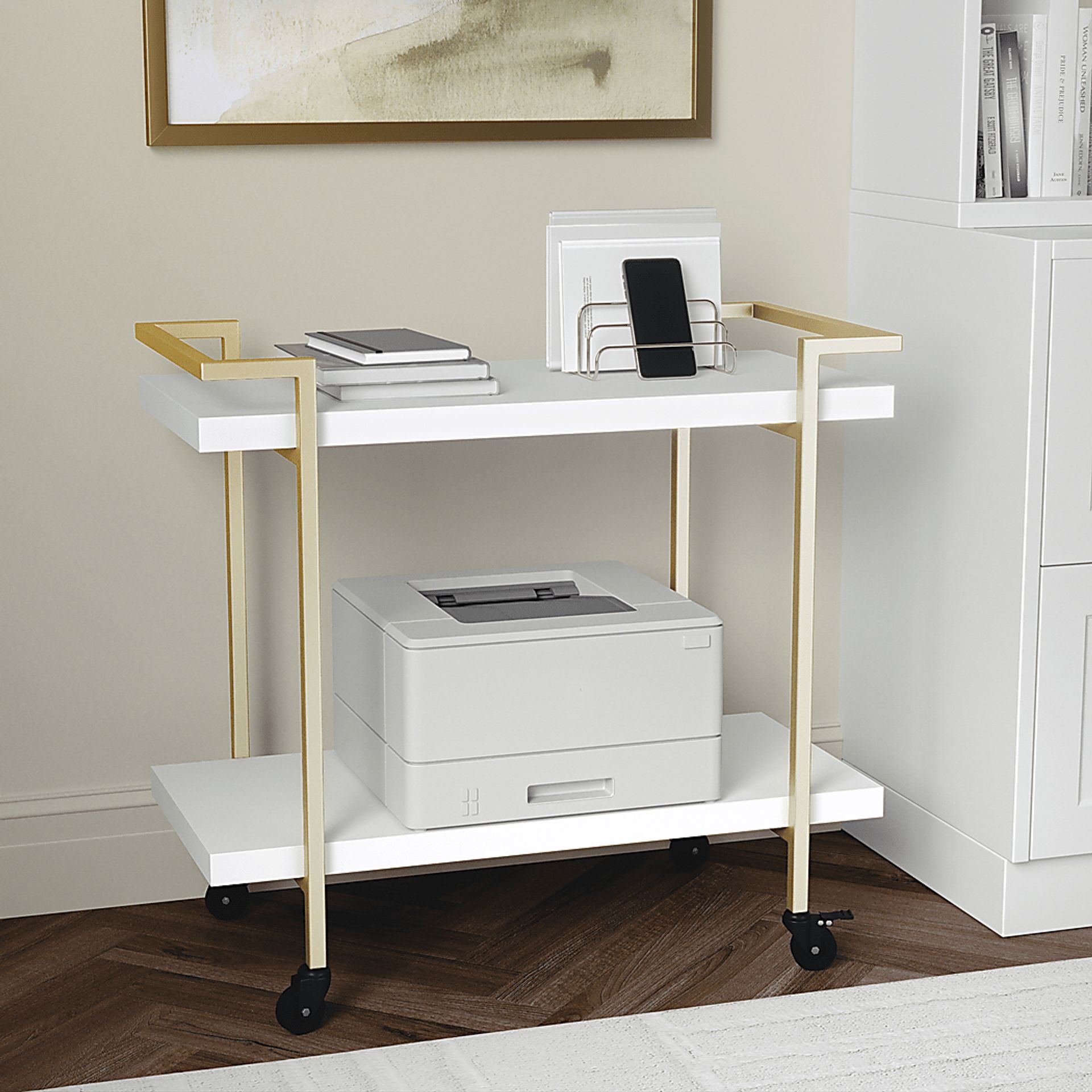 Azaline White Printer Cart - Image 3