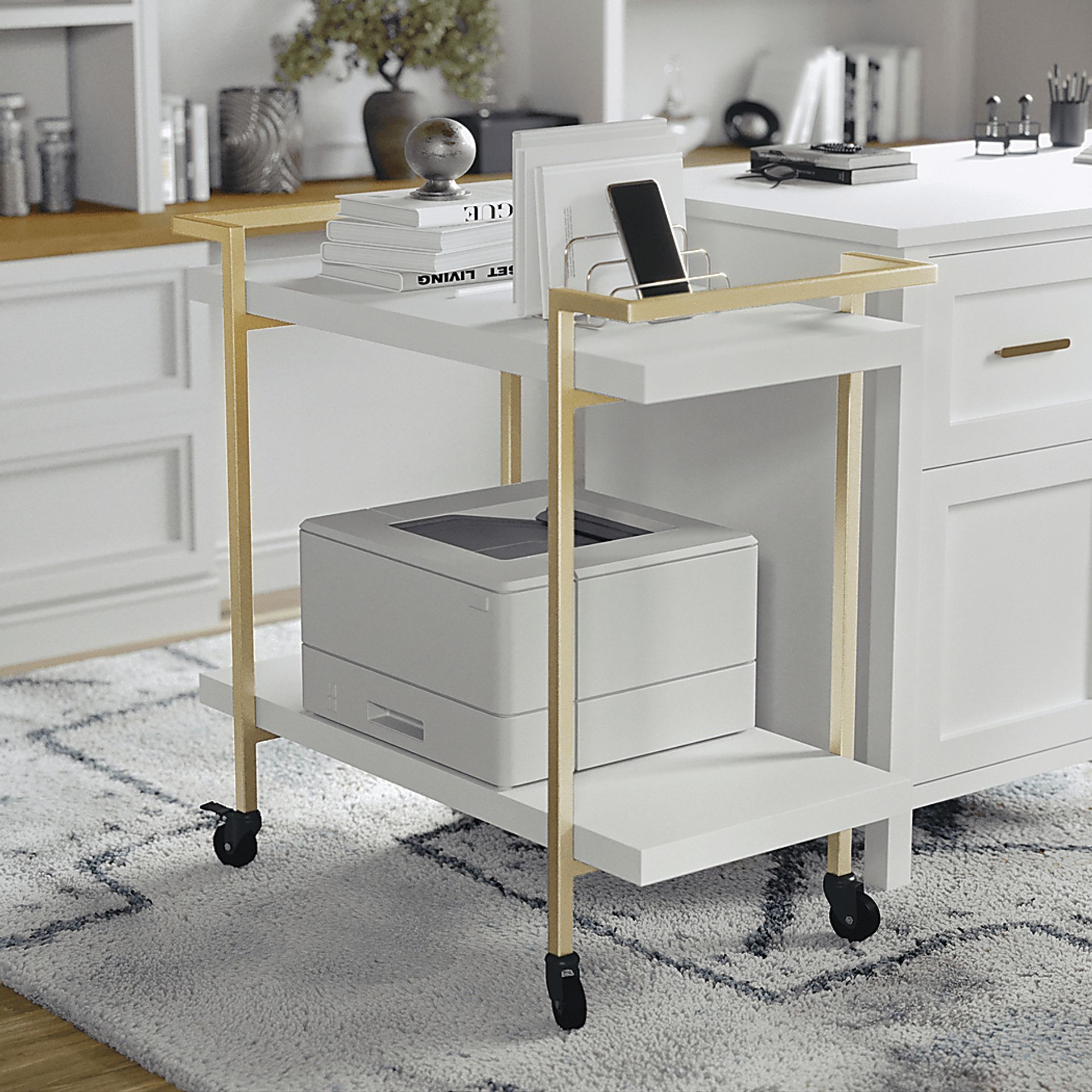 Azaline White Printer Cart - Image 5
