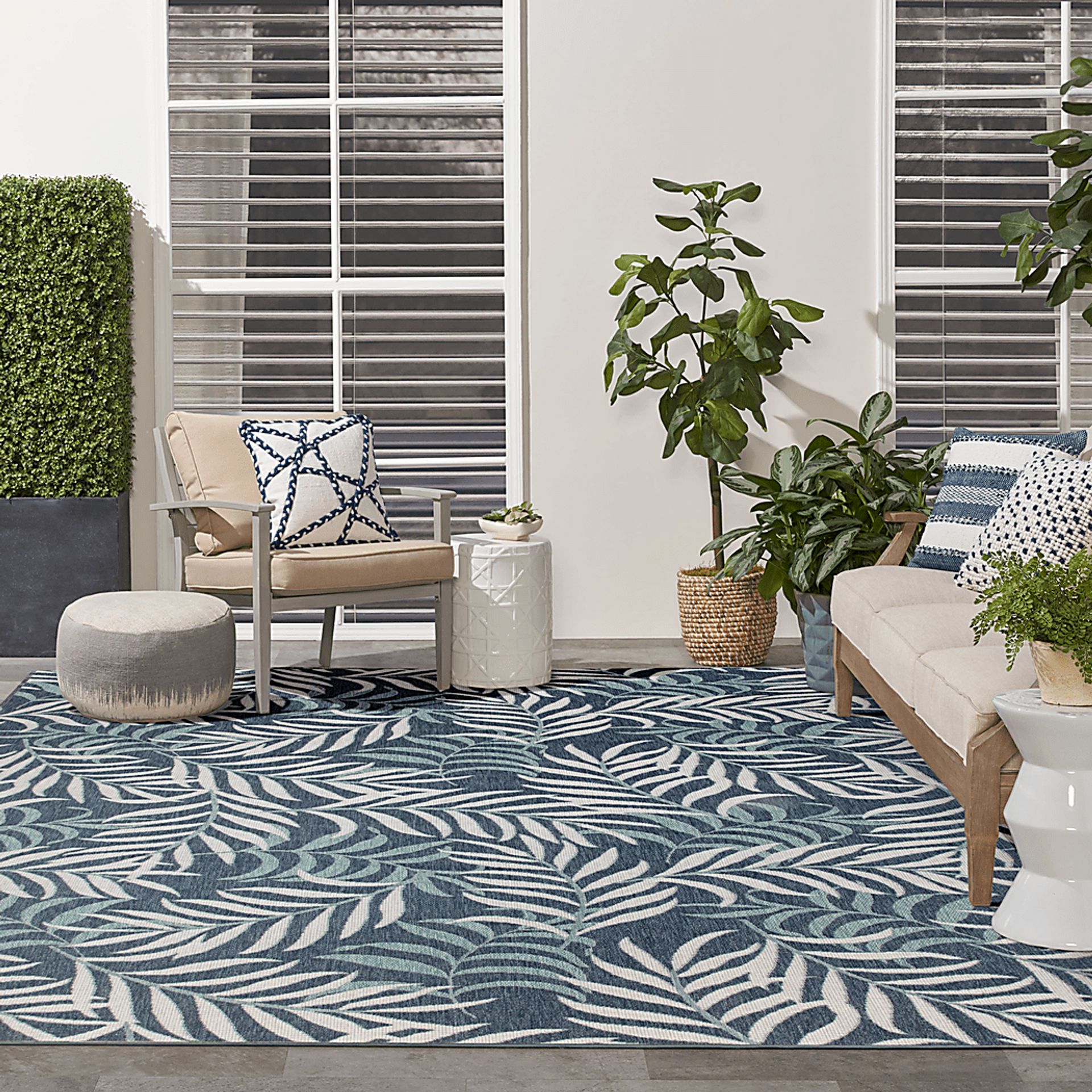 Azure Canopy Navy 8' x 10' Indoor/Outdoor Rug - Image 2