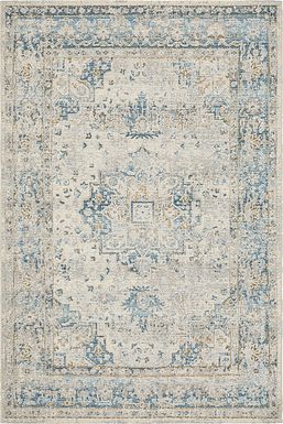 Azure Mist Blue 6'7 x 9'4 Indoor/Outdoor Rug