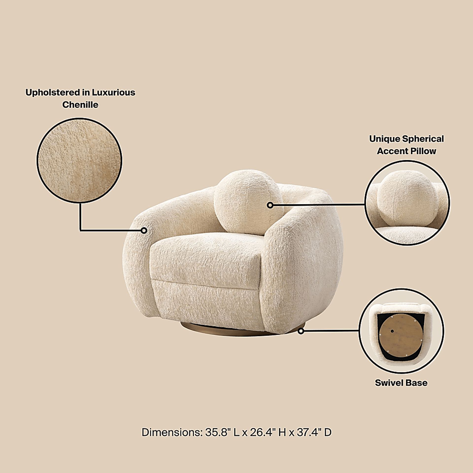 Azurelee Cream Accent Chair - Image 10