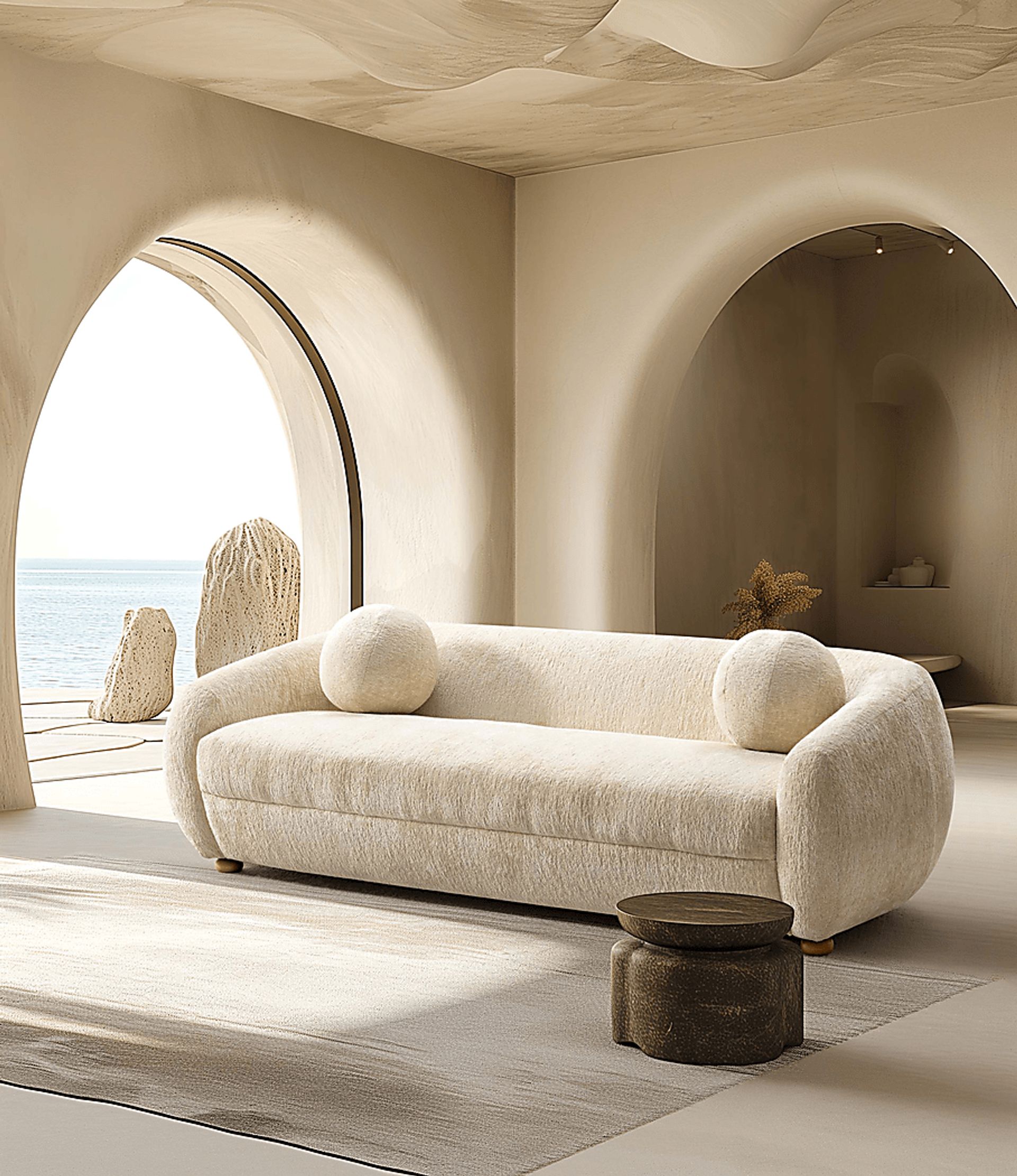 Azurelee Cream Sofa - Image 2