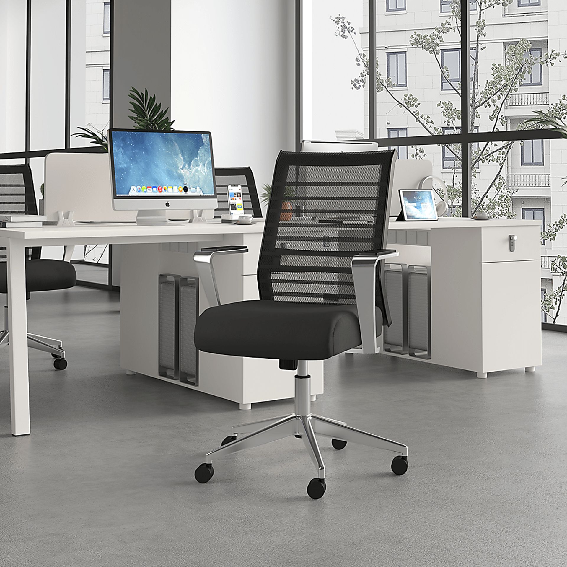 Baafi Black Desk Chair - Image 2