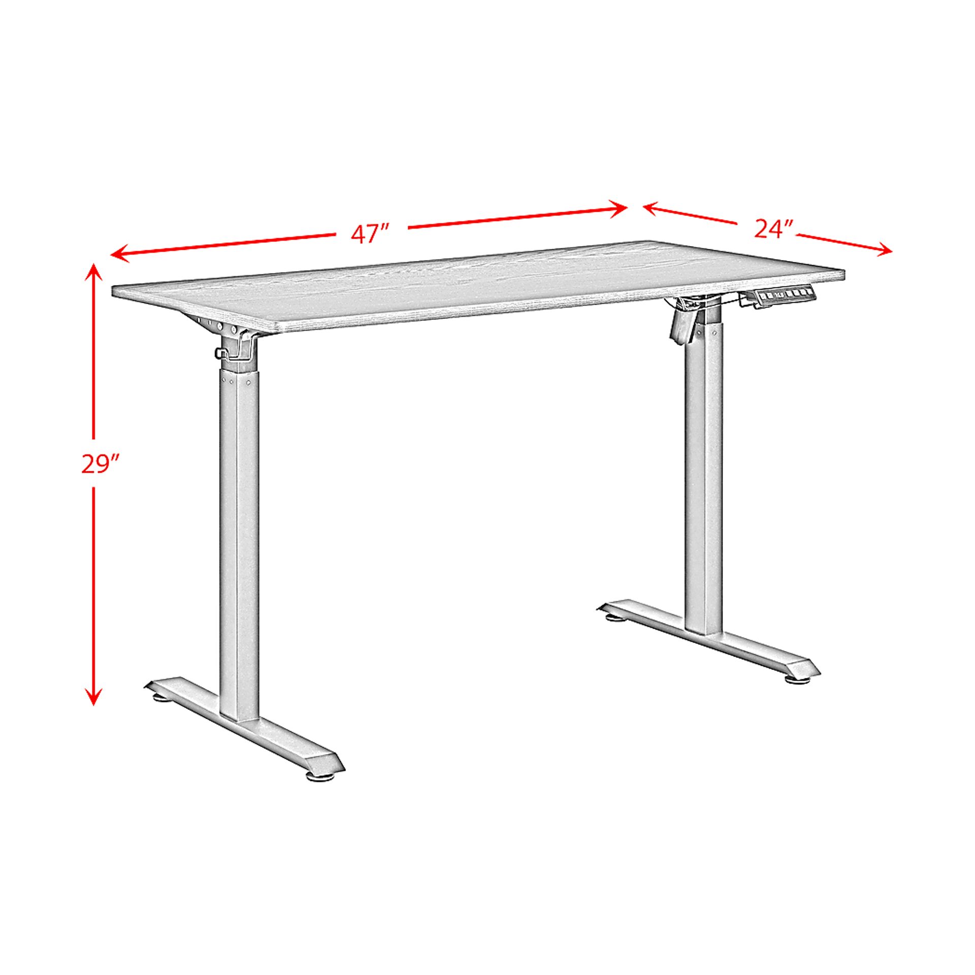 Baben Black Adjustable Desk - Image 3