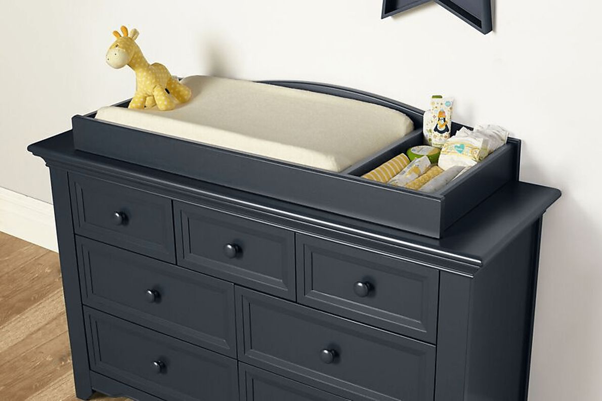 Baby Cache Harborbridge Navy Dresser with Changing Topper and Pad