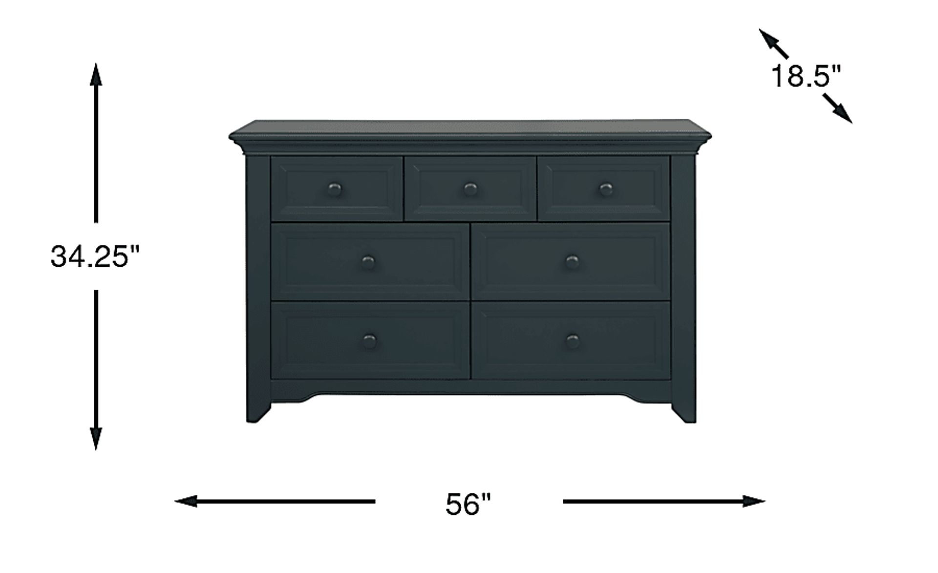 Dimension Image. Please refer to the Dimension Tab on this page for dimension details.