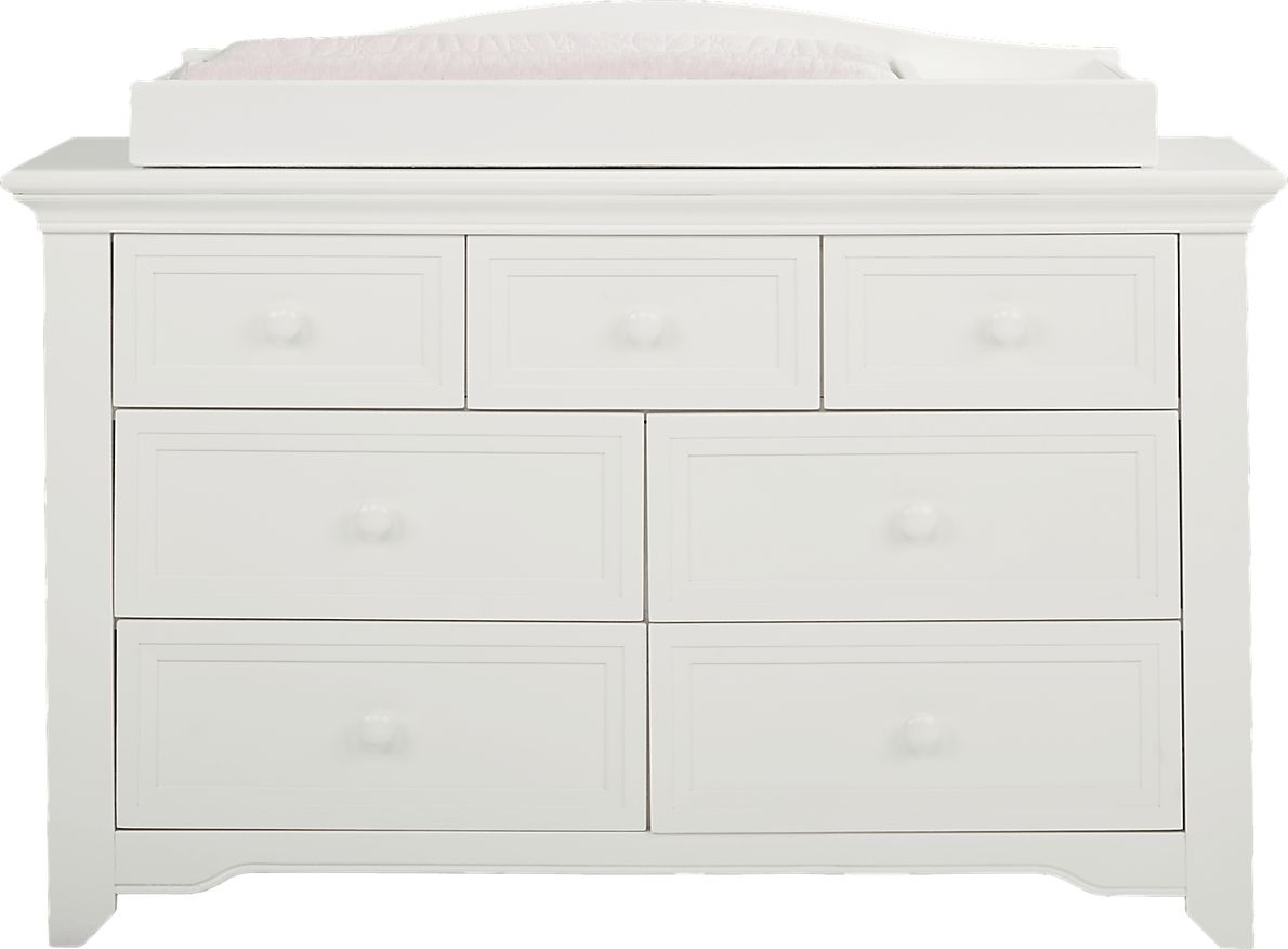 Baby Cache Harborbridge White Dresser with Changing Topper and Pad Rooms To Go