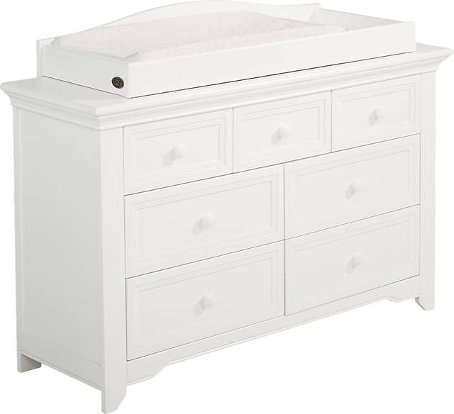 Baby Cache Harborbridge White Dresser with Changing Topper and Pad - Thumbnail - Image 1
