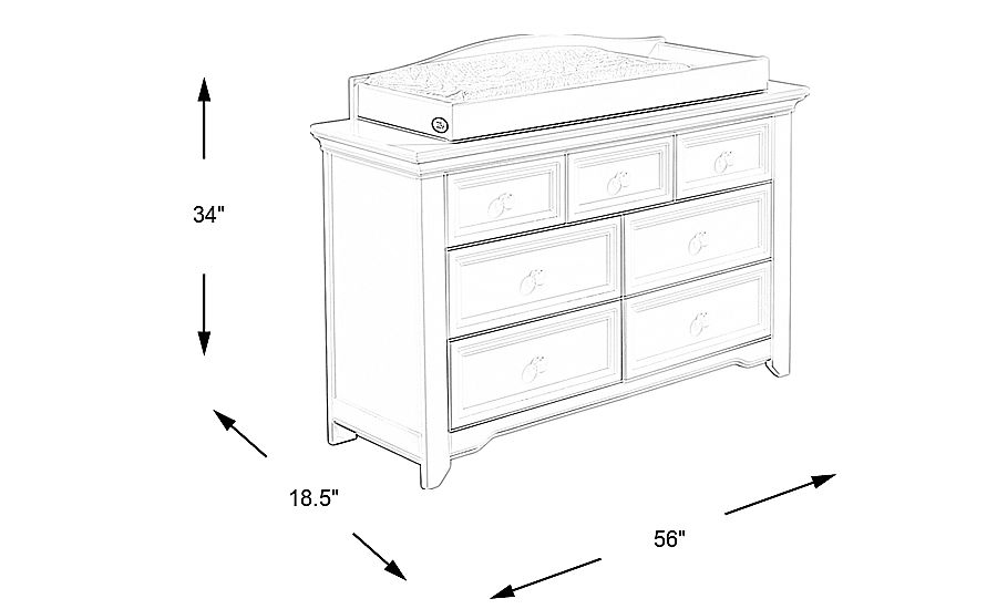 Baby Cache Harborbridge White Dresser with Changing Topper and Pad Rooms To Go