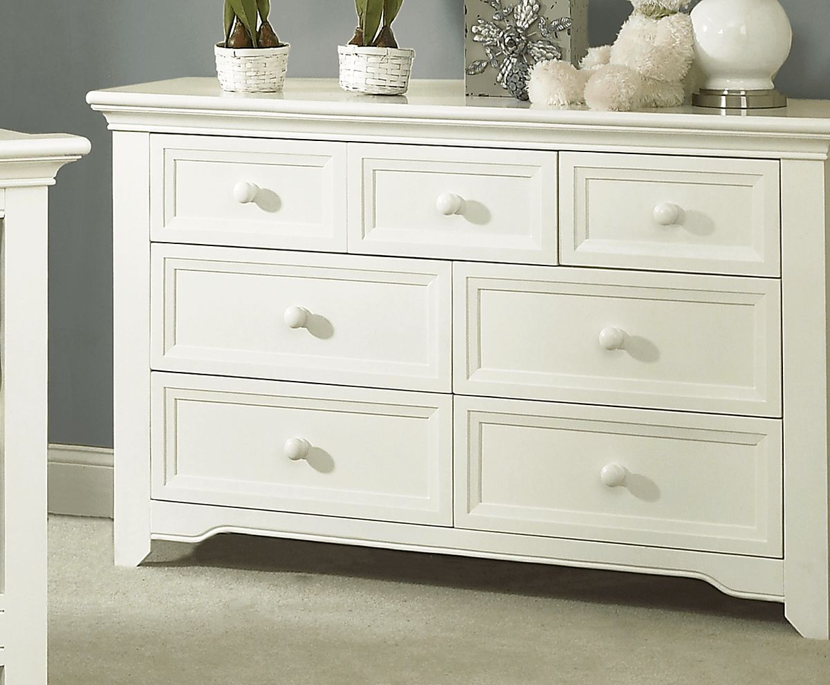 white baby dresser Mamie 5-Drawer Changing Table Nursery out drawer Soho 3-Drawer Dresser, White/Natural