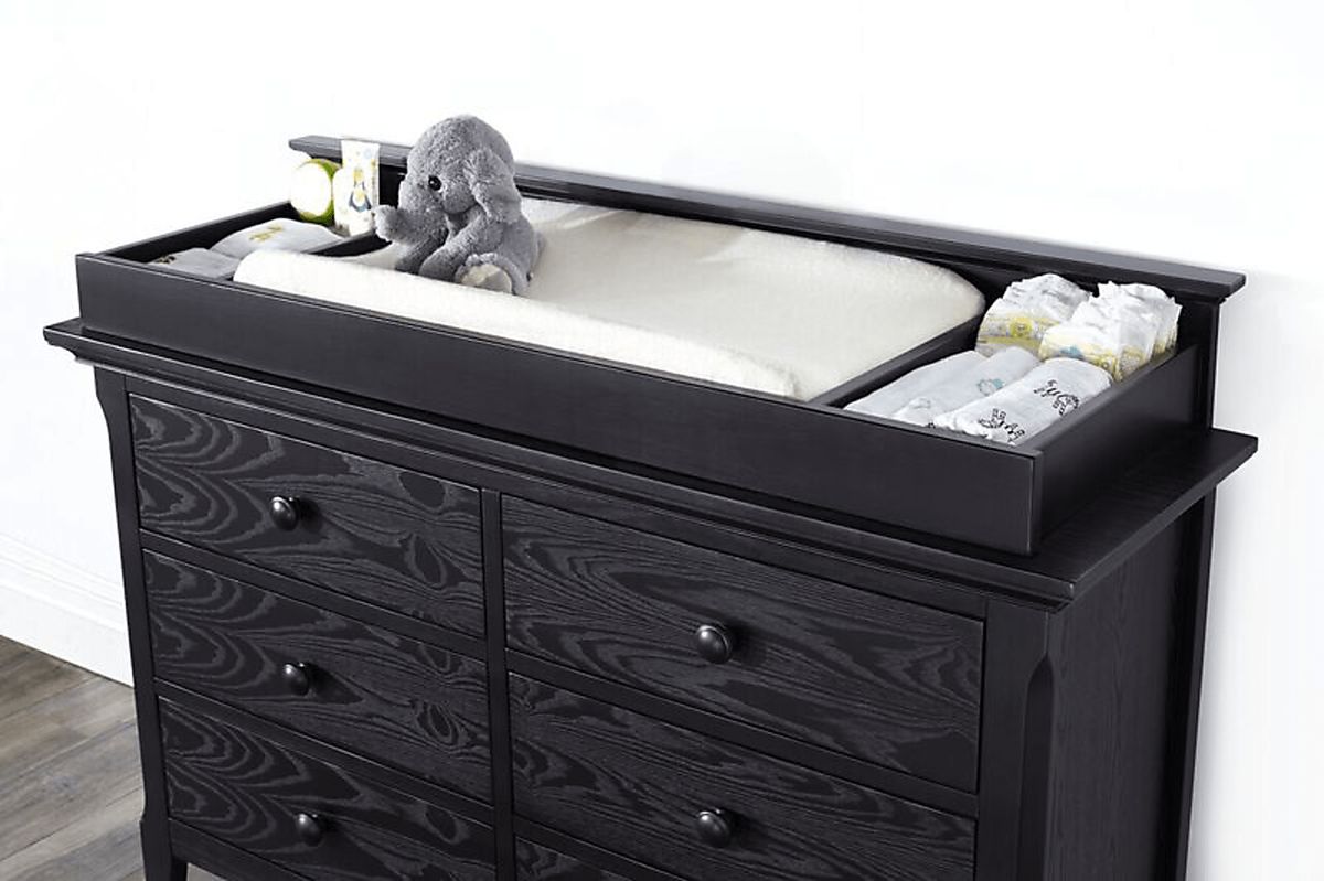 black changing table dresser Little Seeds Aster 6-Drawer , True White Featuring a classic white finish and 7 spacious drawers BOLUO Black Changing Table Dresser