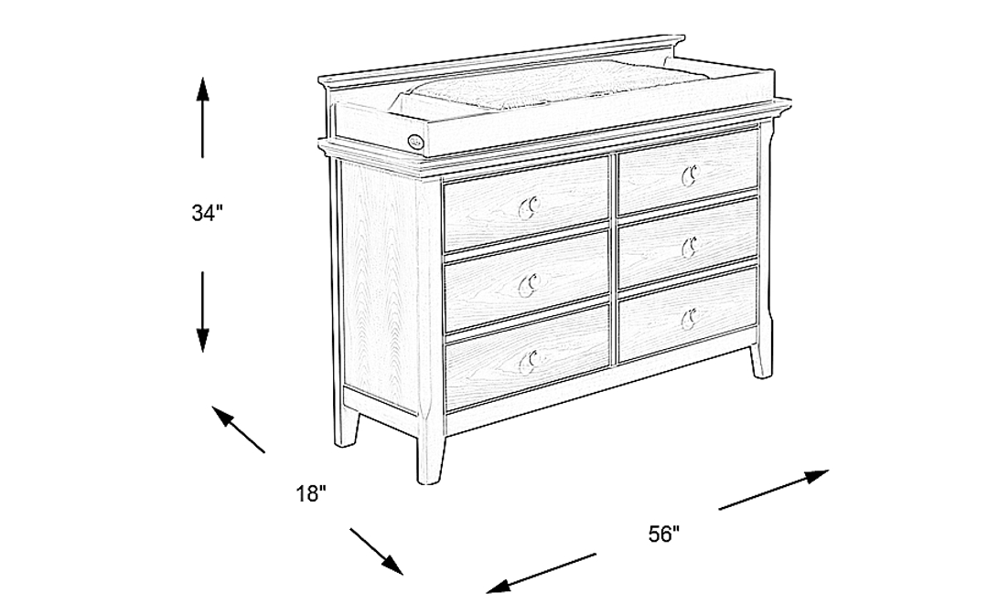 Baby Cache Overland Point Gray Dresser with Changing Topper and Pad