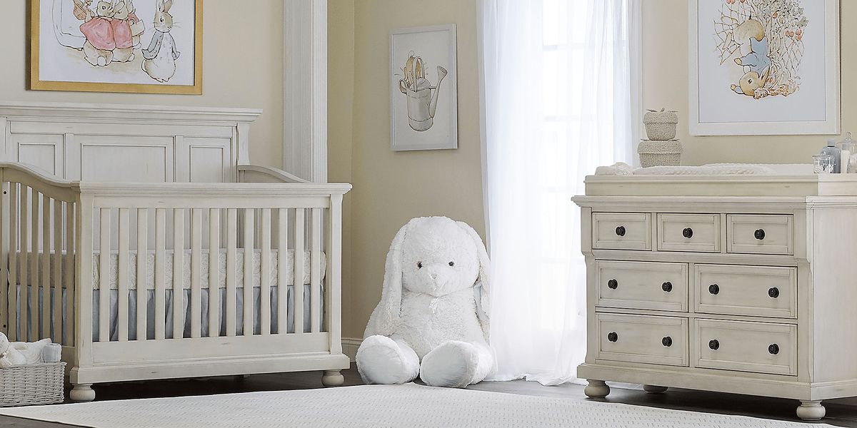 Prestcott 4 Pc Antique White Bedroom Set With Dresser & Changing Set ...