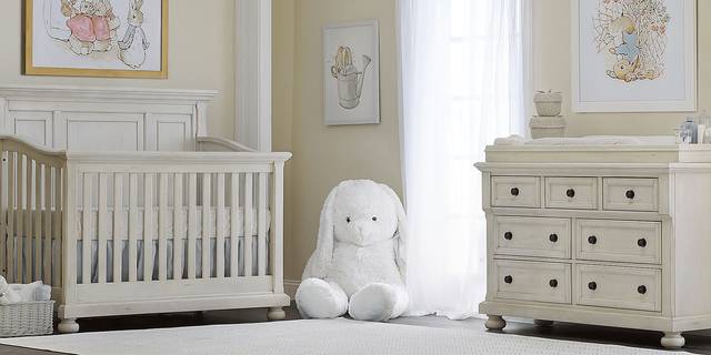 Baby Cache Prestcott Antique White 6 Pc Nursery with Toddler & Conversion Rails - Thumbnail - Image 1