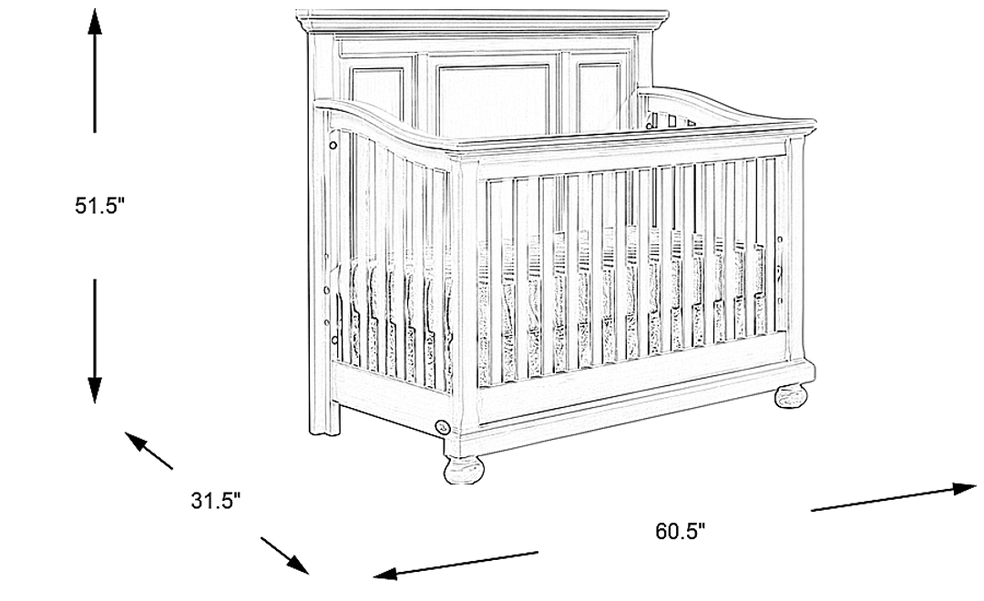 Baby Cache Prestcott Antique White Convertible Crib