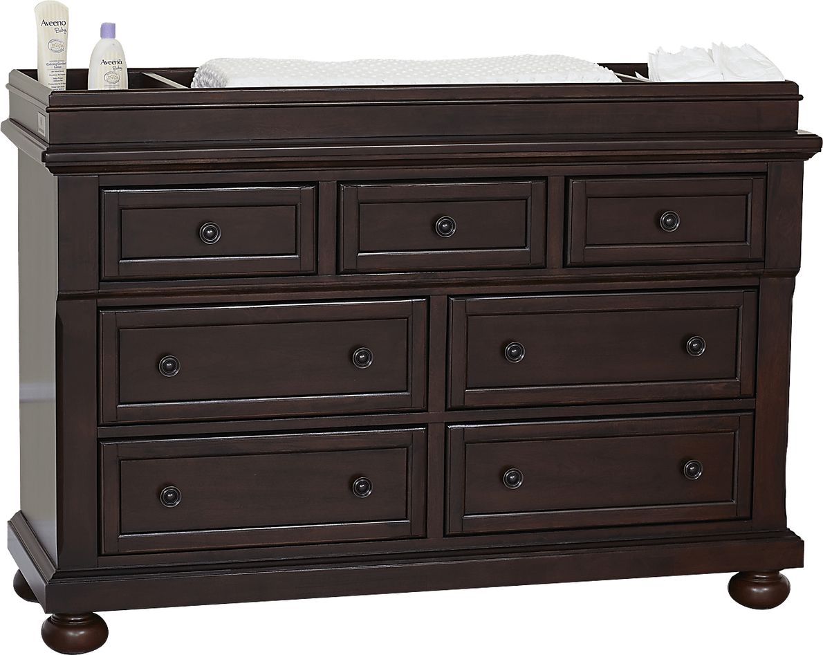 Dark wood changing outlet table