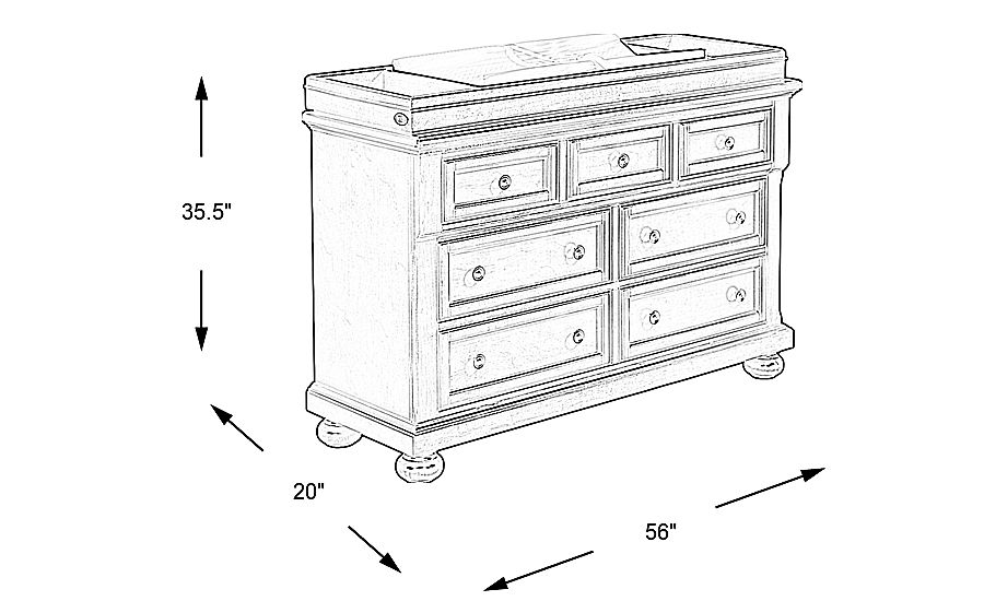 Baby Cache Prestcott Rosewood Dresser with Changing Topper and Pad