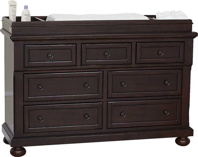 Baby Cache Prestcott Rosewood Dresser with Changing Topper and Pad - Thumbnail - Image 1