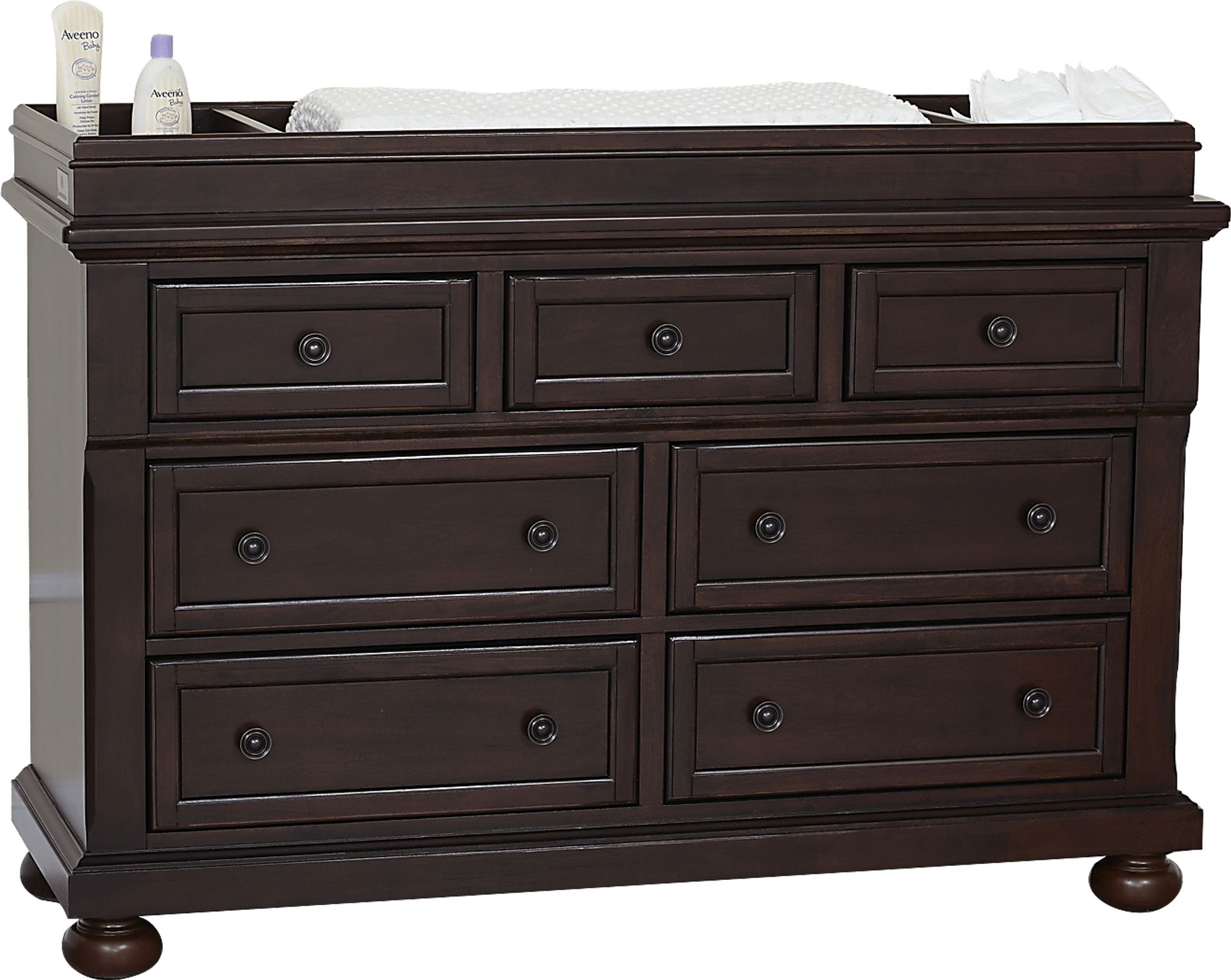 Baby Cache Prestcott Rosewood Dresser with Changing Topper and Pad - Image 1