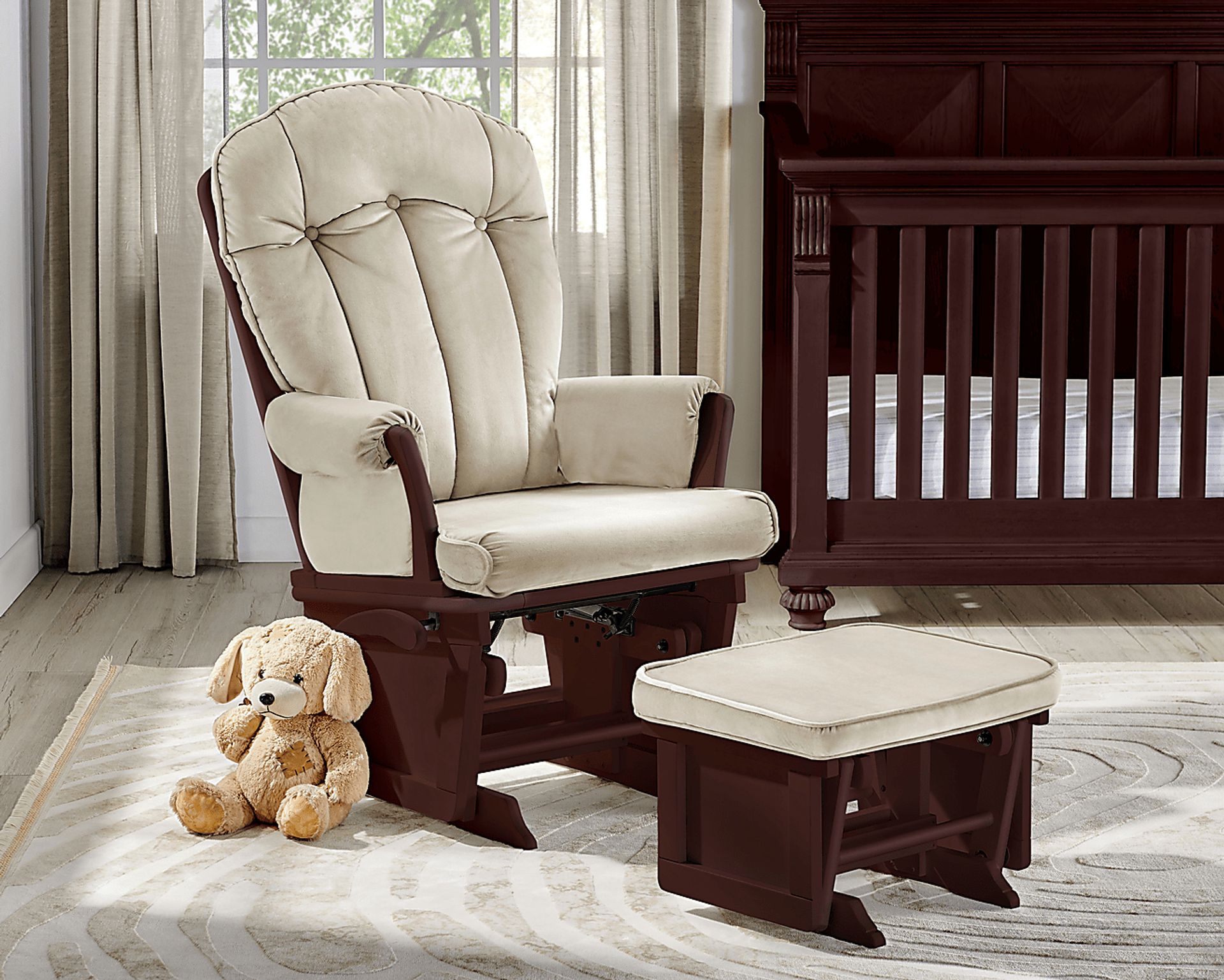 Baby Cache Vanya Beige Glider and Ottoman - Image 4