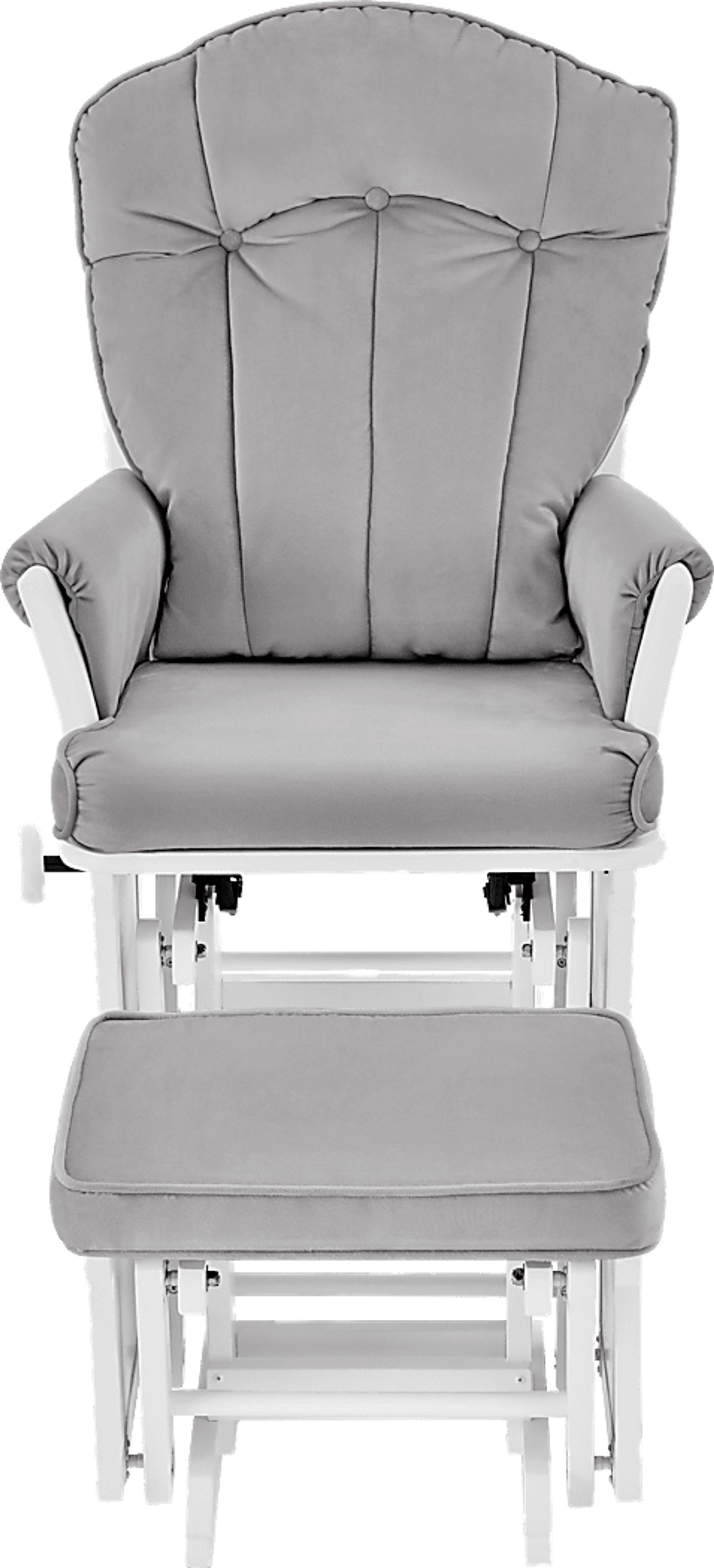 Baby Cache Vanya Light Gray-White Glider and Ottoman - Image 2