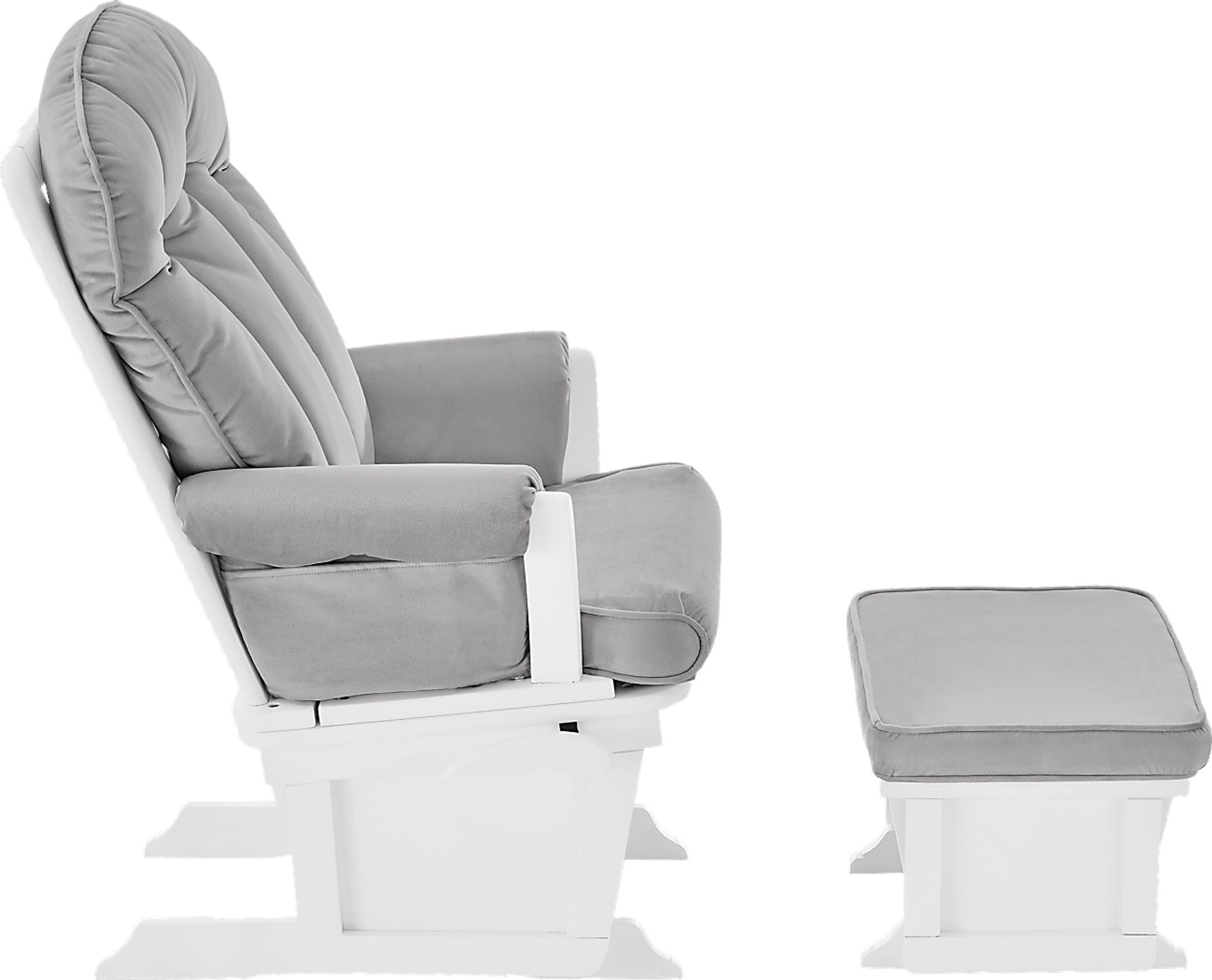 Baby Cache Vanya Light Gray-White Glider and Ottoman - Image 3