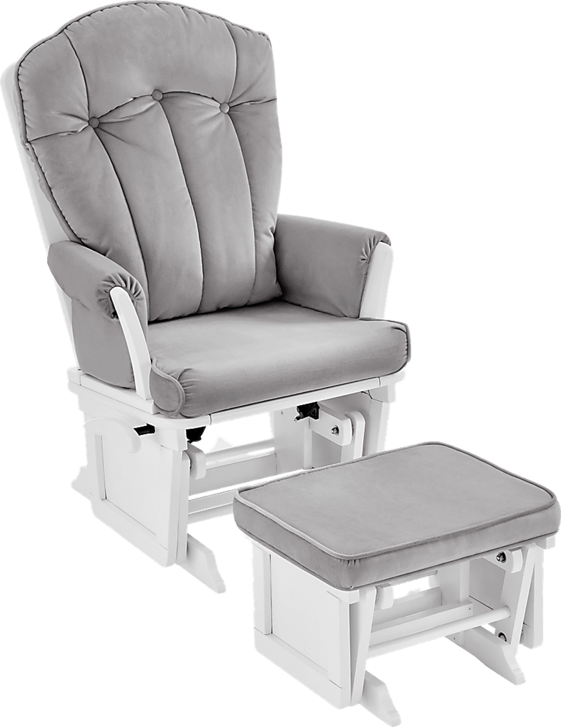 Baby Cache Vanya Light Gray-White Glider and Ottoman - Image 1