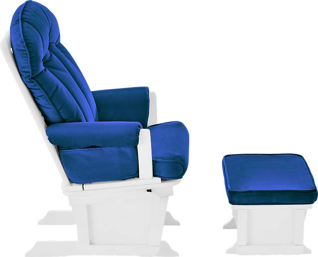 Baby Cache Vanya Navy Glider and Ottoman - Thumbnail - Image 3