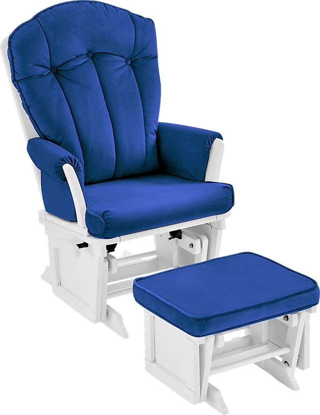 Baby Cache Vanya Navy Glider and Ottoman - Thumbnail - Image 1